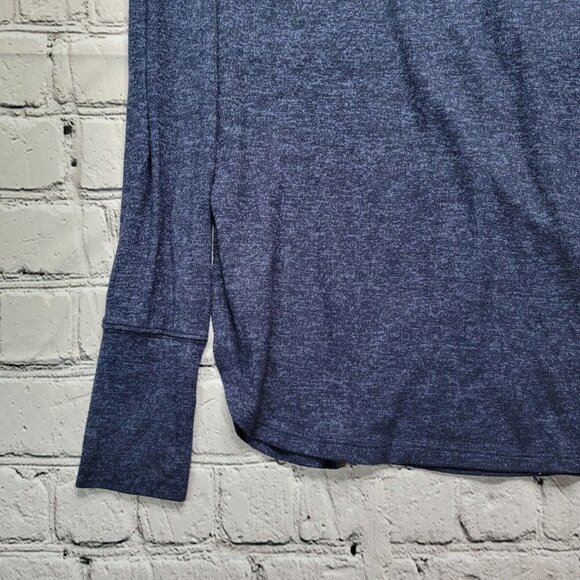 Athleta Luxe Pose Thumb Hole Marled Navy Blue Tunic Top Size XXS - Picture 6 of 14